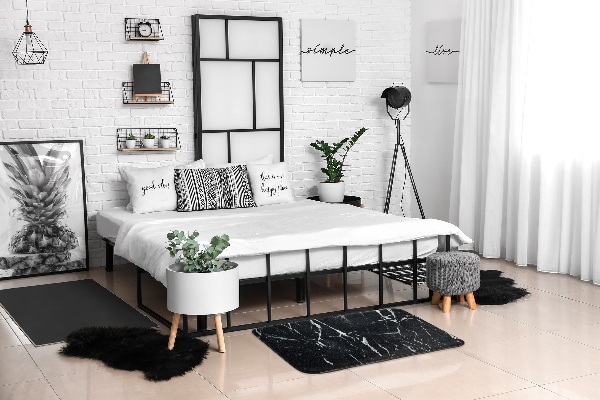 Tapijt Zwart marmer patroon