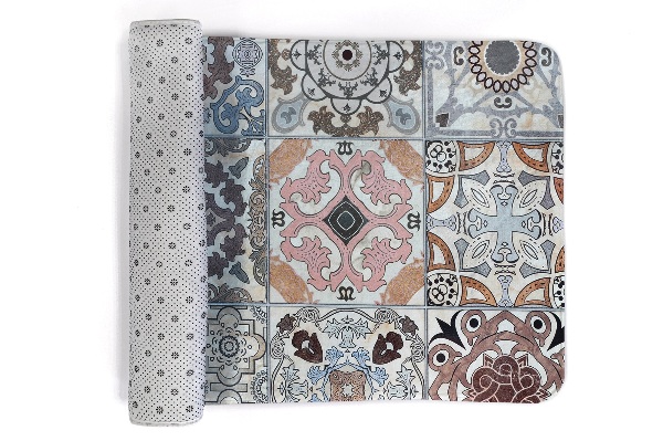 Tapijt Tegels met florale en geometrische motieven