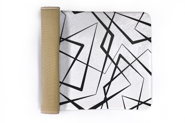 Tapijt Zwarte abstracte geometrische lijnen