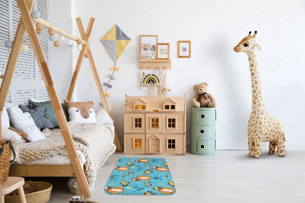 Tapijt Teddybeer in een ballon voor kinderen