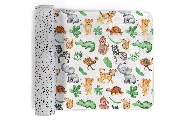 Tapijt Safari dieren en tropische bladeren