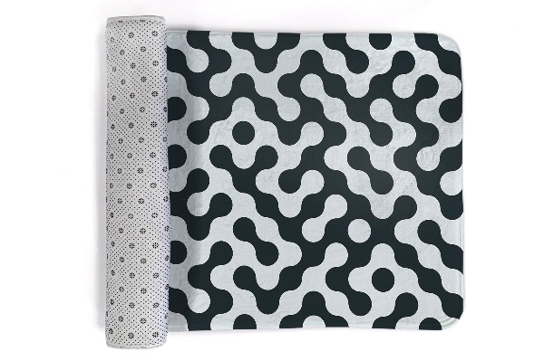 Vloerkleed Abstract patroon met stippen en lijnen
