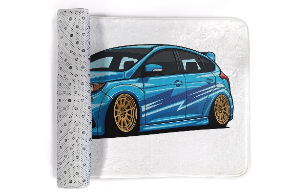 Vloerkleed Blauwe sportwagen