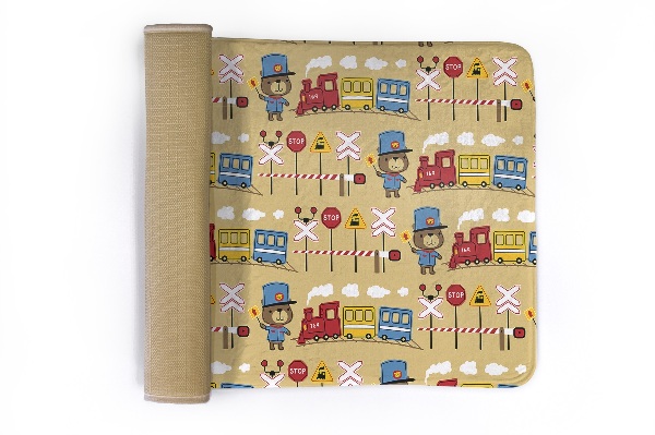 Vloerkleed Trein en teddybeer