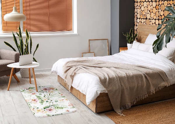 Vloerkleed Bloemenmotief met bladeren en bloemen