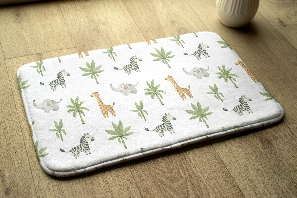 Vloerkleed Safari dieren en tropische planten