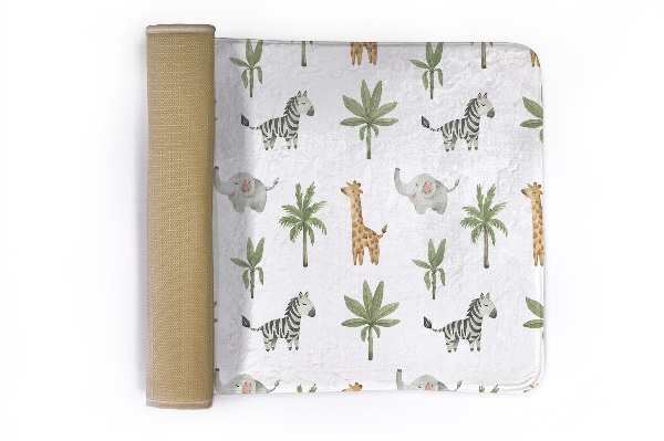 Vloerkleed Safari dieren en tropische planten