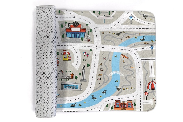 Vloerkleed Straat stadsplan met rivier