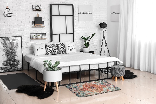 Vloerkleed Oosterse symmetrische bloemenpatroon
