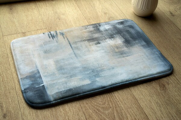Vloerkleed Abstracte vage blauw-grijze penseelstreken