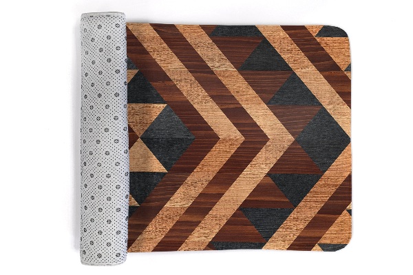 Vloerkleed Geometrisch houten patroon