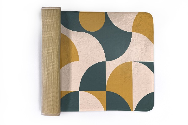 Vloerkleed Geometrische patronen met halve cirkels en kwart cirkels