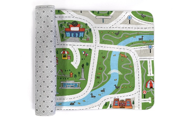 Vloerkleed Stadsmotief met wegen en gebouwen