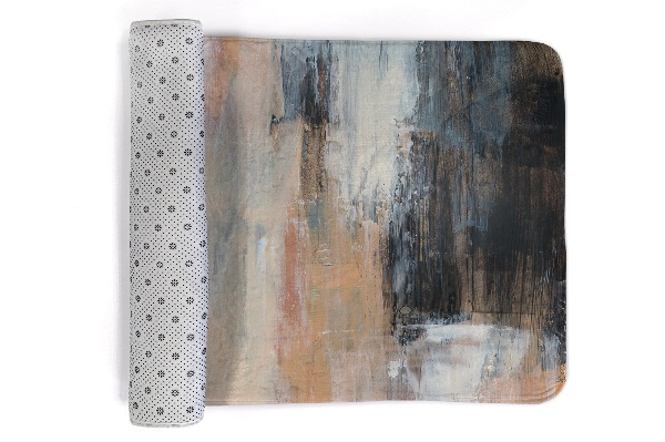 Vloerkleed Abstracte penseelstreken in neutrale kleuren