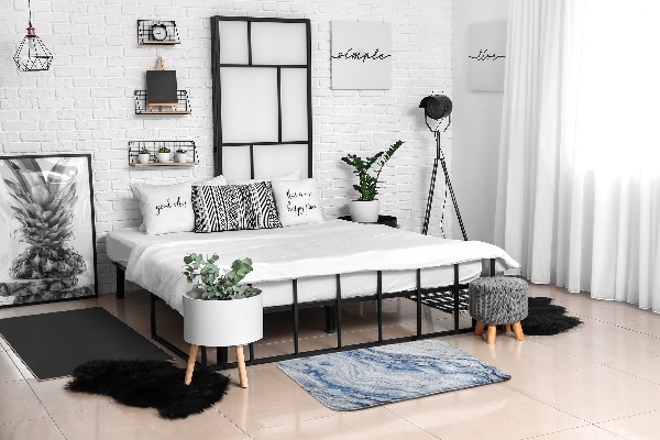 Vloerkleed Geometrisch visgraatpatroon met lijnen