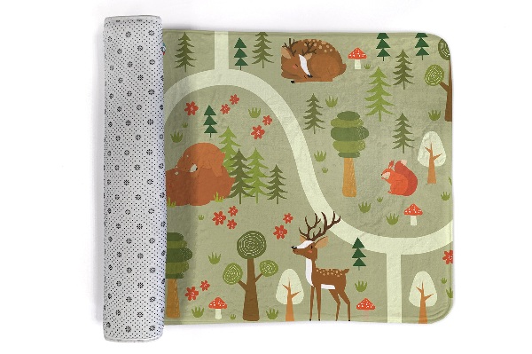Vloerkleed Bos met wilde dieren en bomen