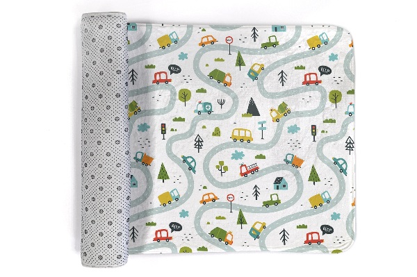 Vloerkleed Weg met auto's en bomen