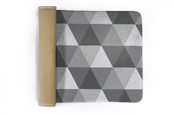 Vloerkleed Grijs geometrisch patroon met driehoeken
