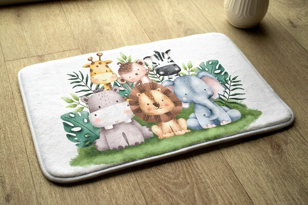 Vloerkleed Jungle dieren op gras