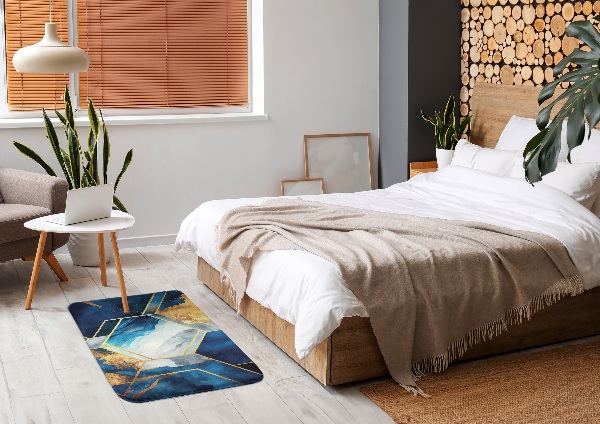 Kleed Geometrisch patroon met blauwe en gouden accenten