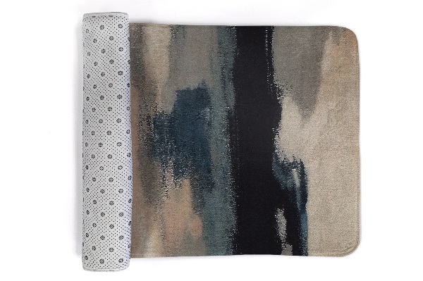 Kleed Abstracte verticale strepen in blauwe tinten