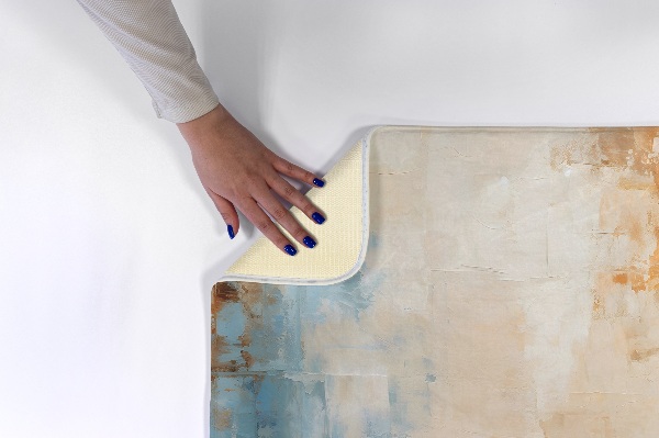 Kleed Abstract patroon in blauwe en oranje tinten