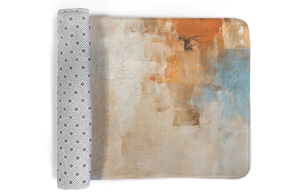 Kleed Abstract patroon in blauwe en oranje tinten