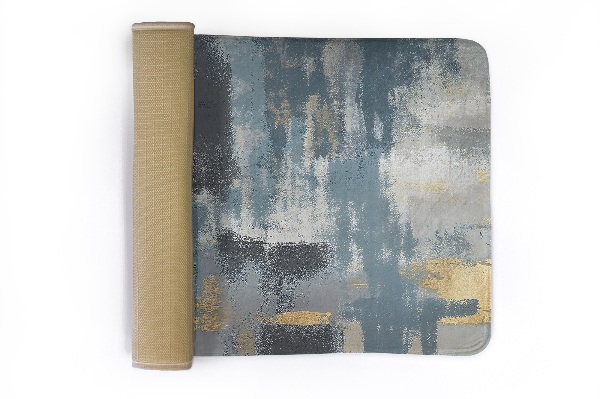Kleed Abstracte vlekken in blauw- en goudtinten