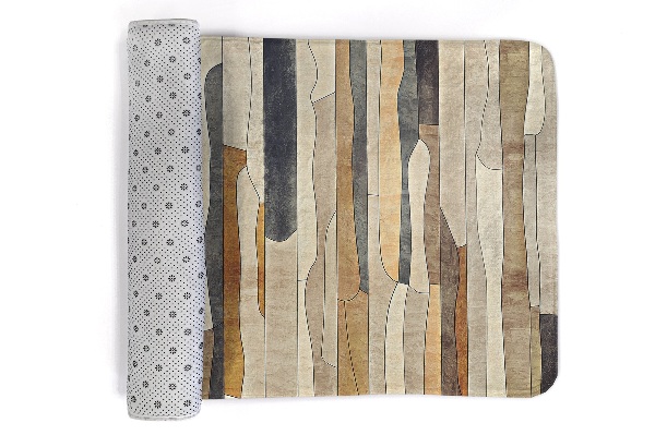 Kleed Abstracte verticale strepen in houttinten