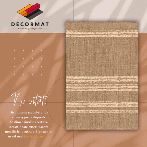 PVC mat Beige in lijnen