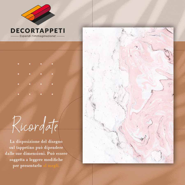 Vinyl vloerkleed Wit en roze marmer