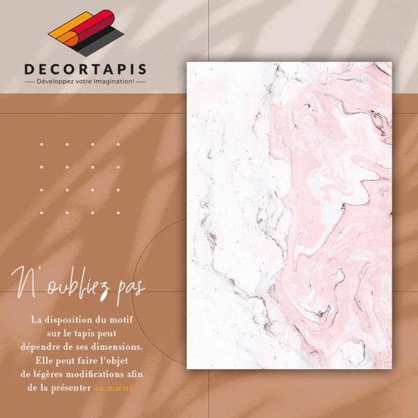 Vinyl vloerkleed Wit en roze marmer