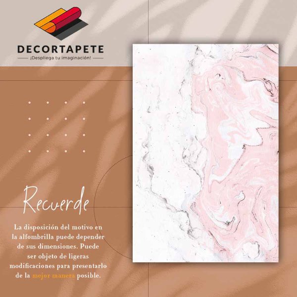 Vinyl vloerkleed Wit en roze marmer