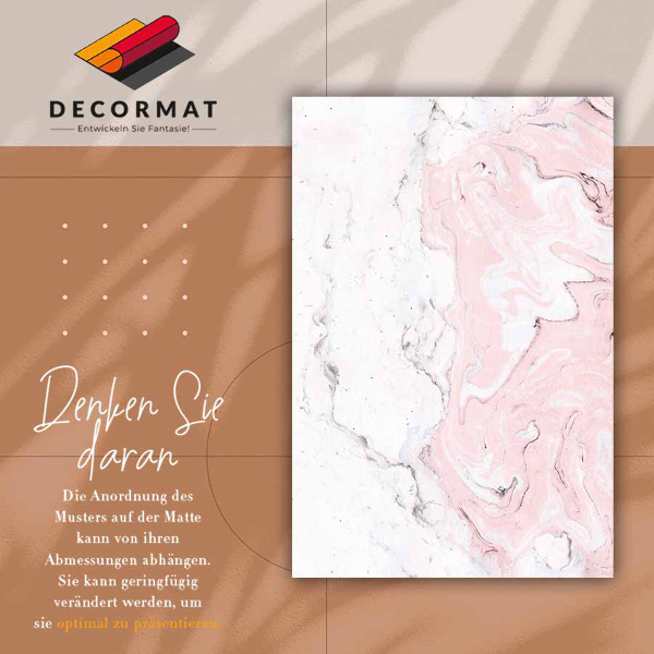 Vinyl vloerkleed Wit en roze marmer