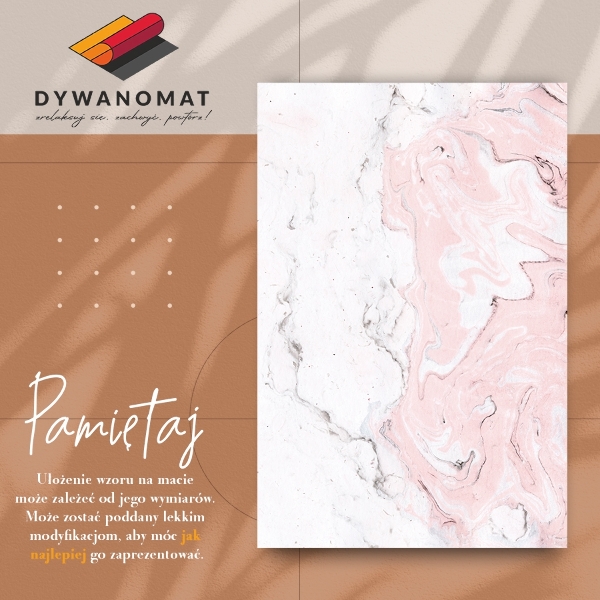 Vinyl vloerkleed Wit en roze marmer