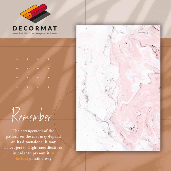 Vinyl vloerkleed Wit en roze marmer