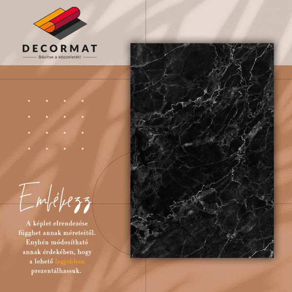 Tapijt vinyl Zwart marmer