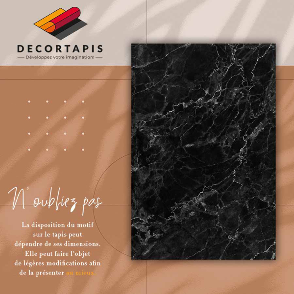 Tapijt vinyl Zwart marmer