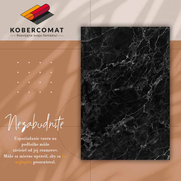Tapijt vinyl Zwart marmer