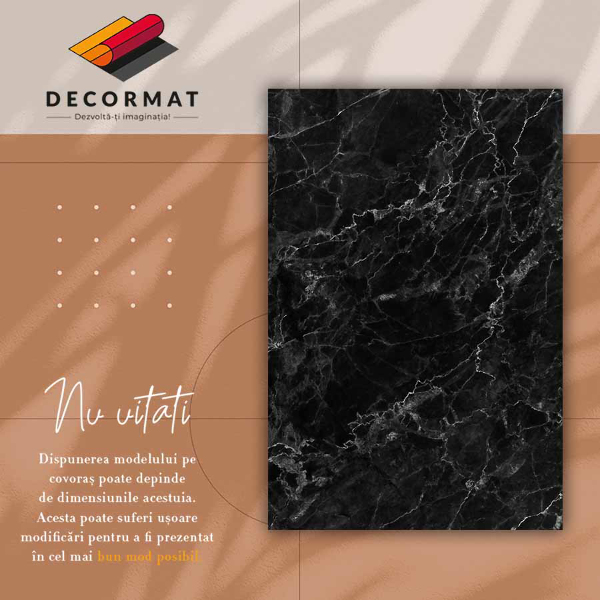 Tapijt vinyl Zwart marmer