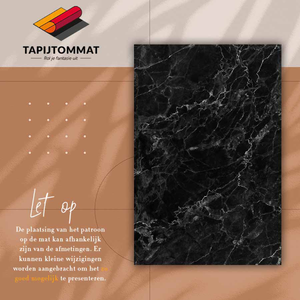 Tapijt vinyl Zwart marmer