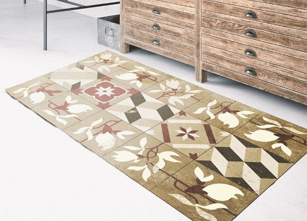 Vloerkleed op vinyl Magnolia -tegels