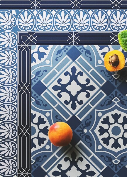 Vloerkleed op vinyl Marineblauw talavera