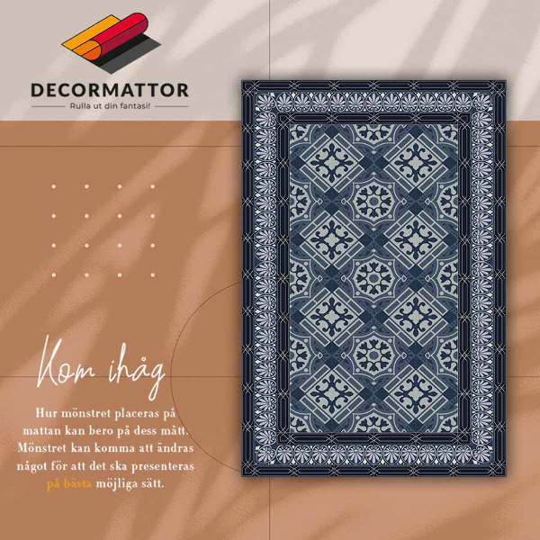 Vloerkleed op vinyl Marineblauw talavera