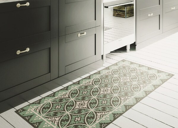 Vinyl vloerkleed Retro wielenpatroon