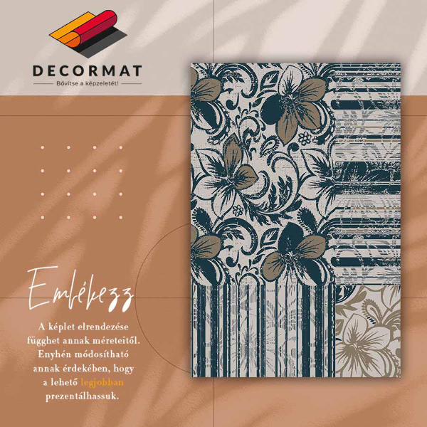 PVC mat Bloemen en lijnen