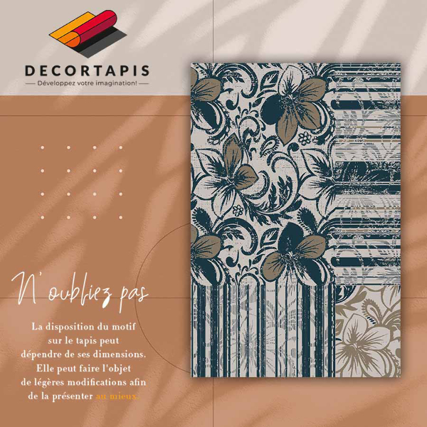 PVC mat Bloemen en lijnen