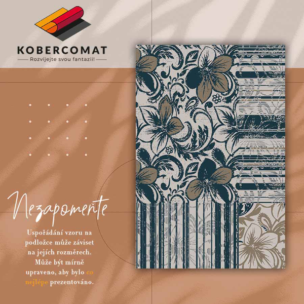 PVC mat Bloemen en lijnen