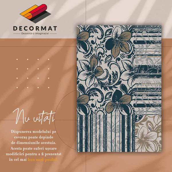 PVC mat Bloemen en lijnen