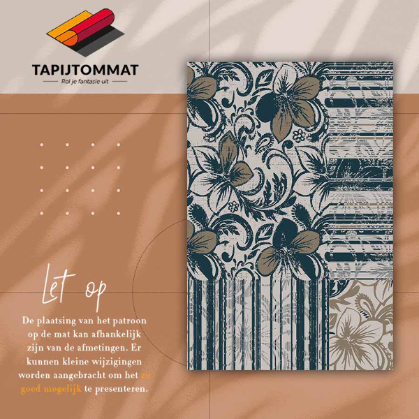 PVC mat Bloemen en lijnen